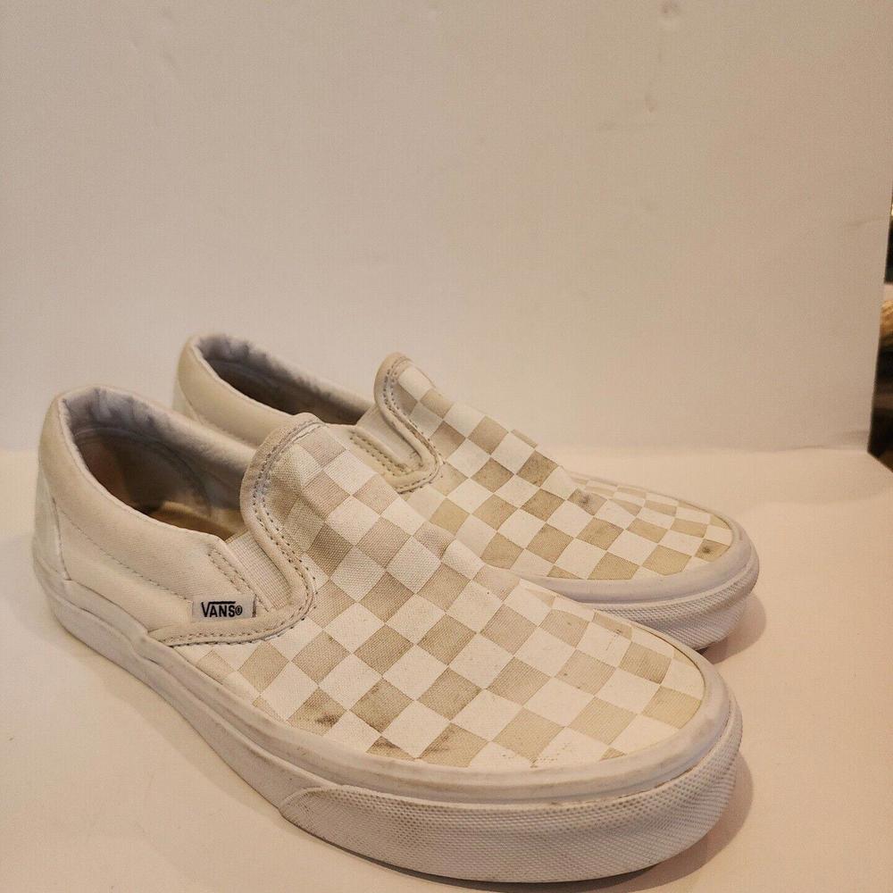 Vans Unisex True White Classic Slip On Checkerboard Skate Shoes Size US M6 W7.5